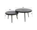 Salontafel set/2 bulky ferro - Ferro metallic