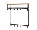 Kapstok Bruno hoog 2x6H - Drift brown