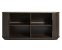 Dressoir Enna 165 cm - dark espresso eiken - travertin keramiek