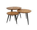 München salontafel rond, set van 3, Smooth Natural - Must Have Collection