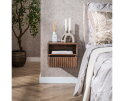 Nachtkastje 1L open vak Carve - Massief acacia drift brown