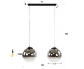 Hanglamp bubble shaded XL 2 lampen - zwart