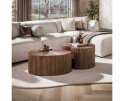 Salontafel Maya Teak niervormig set/2 - Massief teak espresso