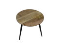 Salontafel Bern rond - ø45x38 - Naturel/zwart - Mangohout/metaal