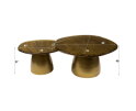 Salontafel Eclips set van 2 Glas - Goud antiek finish
