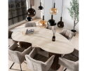 Eettafel Kuho organisch travertin keramiek 215x120 cm - Japandi