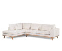 Hoekbank Avelon Links By-Olaf – Stof Loris Champagne – Houten Poten – 3-zits met hoek links – 292 x 202 cm