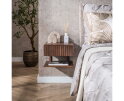 Nachtkastje 1L shelve Carve - Massief acacia drift brown