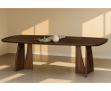 Eettafel Nina Deens ovaal mangohout 240x110 cm - walnoot - Japandi stijl