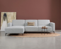 Meubelplaats Hoekbank Nolan met Chaise Longue Links &ndash; Cremona Stof - Lichtgrijs - 275x150x84 cm