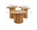 Salontafel set/3 shape - Massief acacia naturel