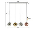 Hanglamp Stellar 4 lampen - Oud zilver