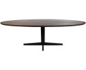 Eetkamertafel 160, ovaal, poot Black, Mango Brown Walnut - Scorpio Table Collection