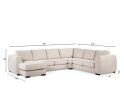 5 seater corner CL L+R, fabric Troy 9129, T460 beige