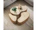 Salontafel Nuovo set van 3 organisch travertin keramiek - Beige