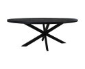 Ovale eettafel Melbourne - 180x100x76- Zwart - Mangohout/ijzer