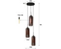 Hanglamp Mercurius getrapt smoke glas - Artic zwart