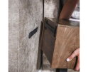 Nachtkastje 1L open vak Carve - Massief acacia drift brown