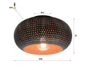 Plafondlamp Disk punch &Oslash;35 cm  - Zwart bruin