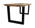 Rechthoekig eettafel - 180x80-90x78 - Naturel/zwart - Munggur/metaal