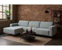 Hoekbank Nolan met Chaise Longue Links &ndash; Cremona Stof - Lichtgrijs - 275x150x84 cm