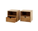 Nachtkastje Flat zwevend set van 2 Acacia