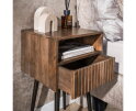 Nachtkastje 1L Carve - Massief acacia drift brown