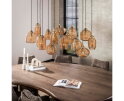 Hanglamp Rib Glass 15-lichts &ndash; Amber glas &ndash; Moderne designlamp met ribbelstructuur - 155x60x155 cm