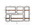 Wandschap Carve set/5 - Massief acacia bruin
