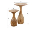 Bijzettafel set/2 massieve voet druppel - Massief acacia naturel