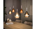 Hanglamp 5L mix glass Wings - Zwart
