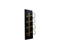 Hangend wijnrek 4 flessen - 20x13x65 - Zwart/goud - Mangohout/metaal