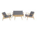 NARVIK LOUNGE SET - LIGHT TEAK LOOK / ROYAL ANTHRACITE
