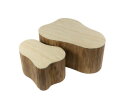 Salontafel Nuovo shamrock travertin keramiek - Beige - 85x64x40 cm