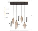Hanglamp Cocoon Pendel 7 Lampen - Frosted - Hotel chique design - 105x30x150 cm