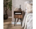 Nachtkastje 1L Carve - Massief acacia drift brown