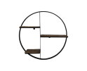 Wand decoratierek rond - 80x16x80 - Naturel/zwart - Mangohout/ijzer