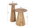 Bijzettafel set/2 cone - Massief acacia naturel