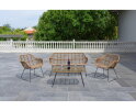 WATES LOUNGE SET - ALU BAMBOO LOOK / RATTAN GREY / STEEL BLACK
