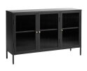 Dressoir Bronco metaal glas 132 cm - zwart