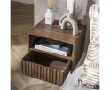 Nachtkastje 1L open vak Carve - Massief acacia drift brown