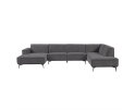 Leeds Chaise L - 2 5 - Ottoman R - City 464 Black Blue
