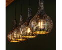 Hanglamp Armor kegel 4- lichts - Zwart bruin