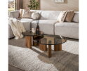 Salontafel Tinto rond set van 2 - Brons glas