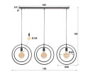 Hanglamp Turn Around 3 lampen - Zwart
