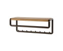 Kapstok 8 haken roede en hoedenplank Luno - Drift Brown Powdercoated