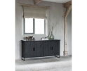 Dresser Beam No.1, 4 doors BLACK,90x190x47 cm, recycled teakwood