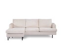 BY-OLAF Hoekbank Elvano met Chaise Longue - links of rechts – Champagne Stof Loris 01 – 218x152 cm