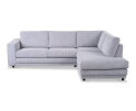 Hoekbank Livaro Beige - Zoom 19 Ribstof &ndash; Ottomane rechts &ndash; 261x204 cm