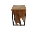 Small Flower Table - 35x35x50 - Naturel/zwart - Teakhout/ijzer